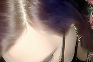 Eager trans slut takes two loads from stranger in a porn booth